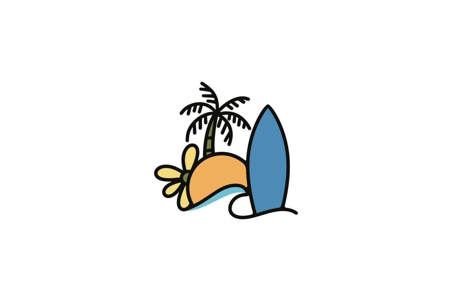 Summer and holiday logo design icon vector