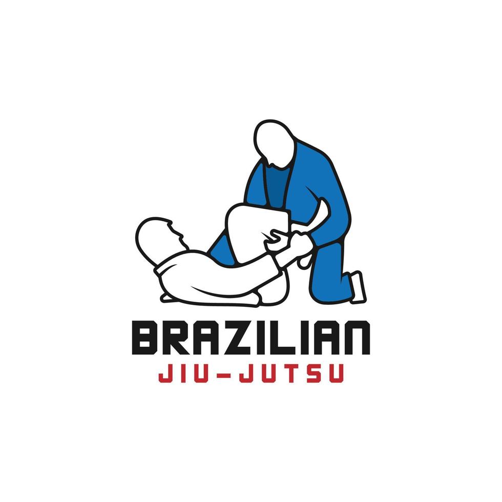 jiu jutsu logo diseño modelo icono vector ilustración