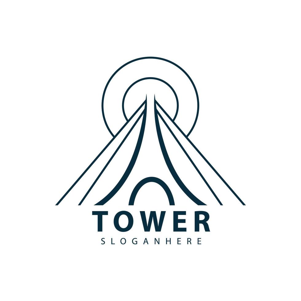 Tower logo  symbol vector icon design illustration template