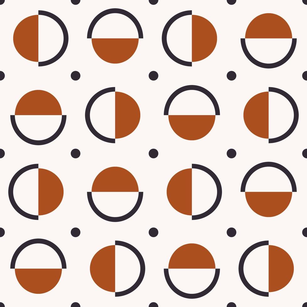 Abstract geometric pattern. Small geometric circle random shape seamless pattern background. Geometric seamless pattern use for fabric, home decoration elements, upholstery, wrapping. vector
