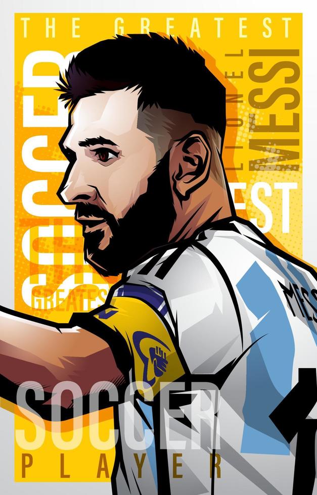 Concept of Greatest of All Time Soccer Player vector