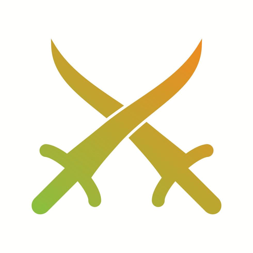 Beautiful Arabian Swords Glyph Vector Icon