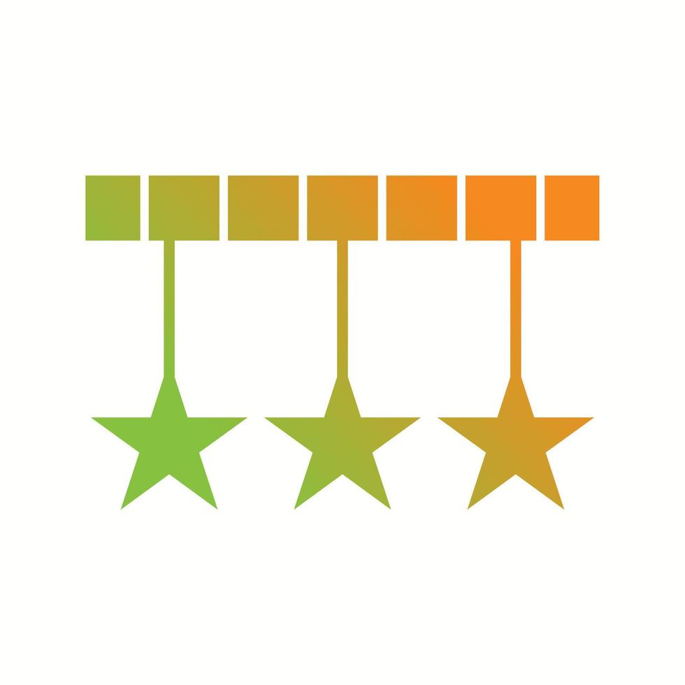 Beautiful Three Stars Glyph Vector Icon