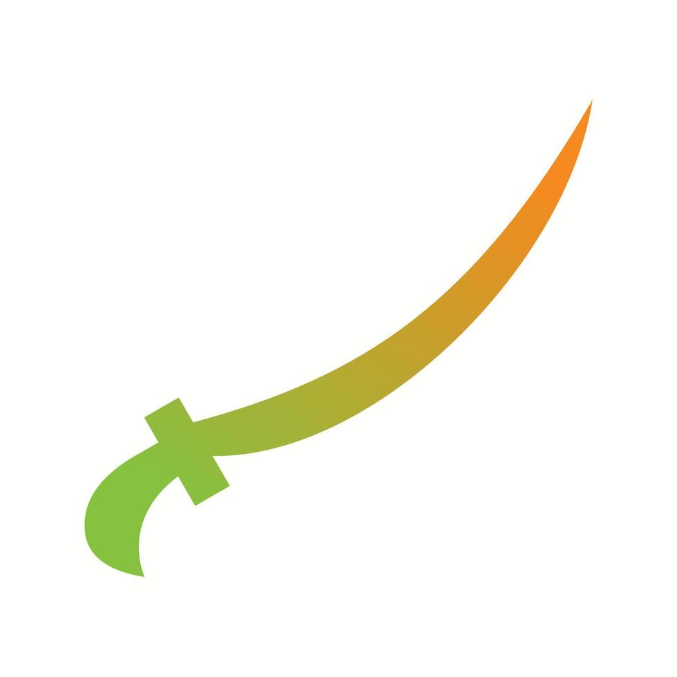Beautiful Arabic Sword Glyph Vector Icon