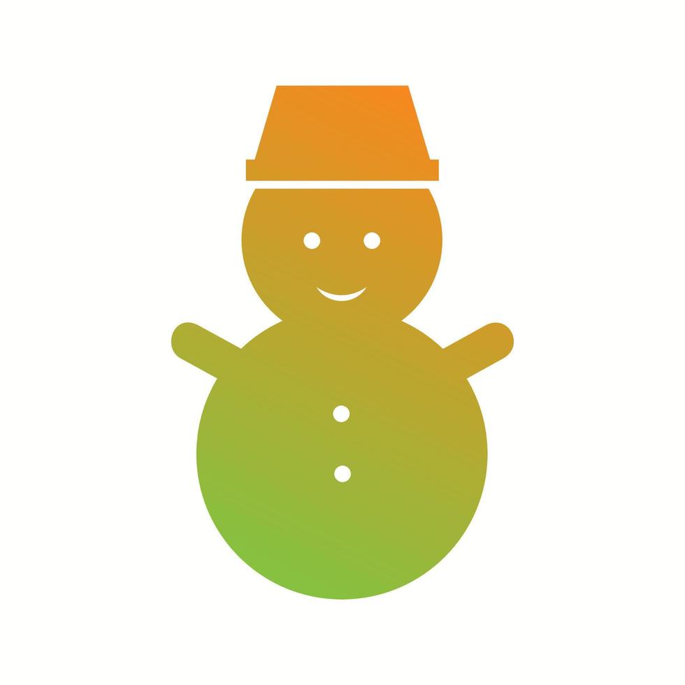 Beautiful Snowman Glyph Vector Icon