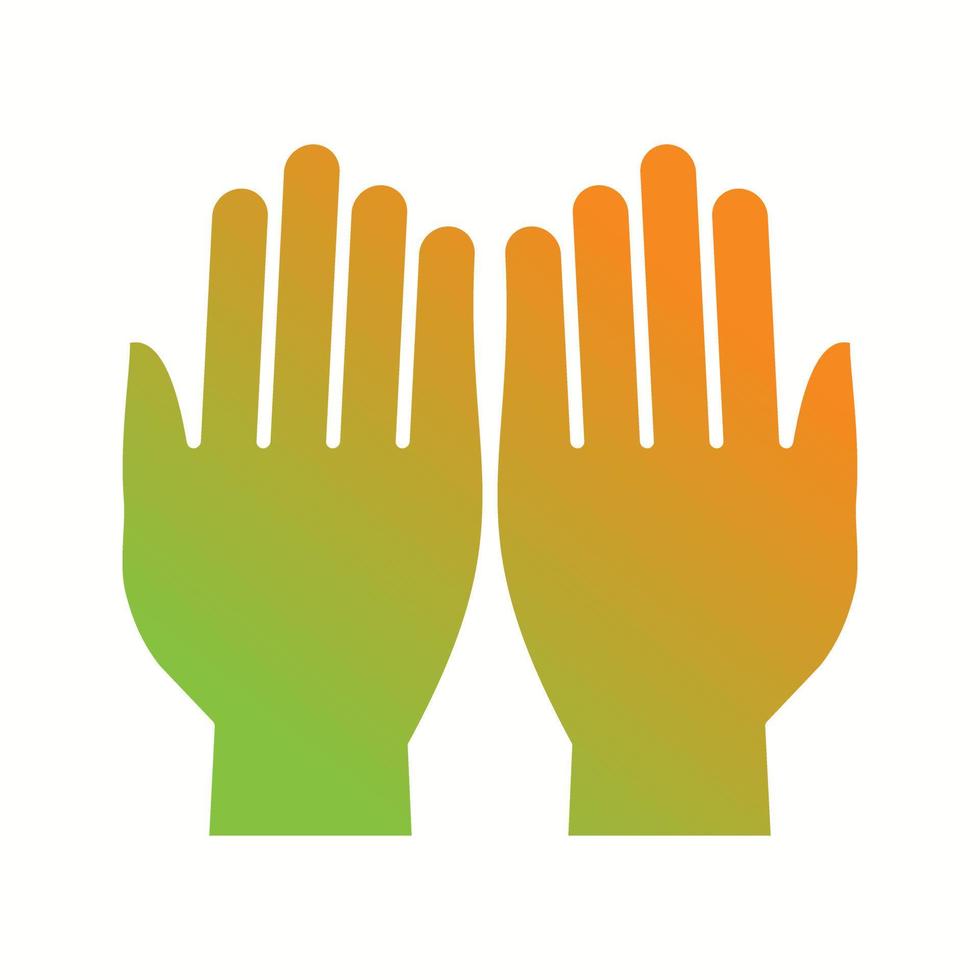 Beautiful Praying Hand Glyph Vector Icon