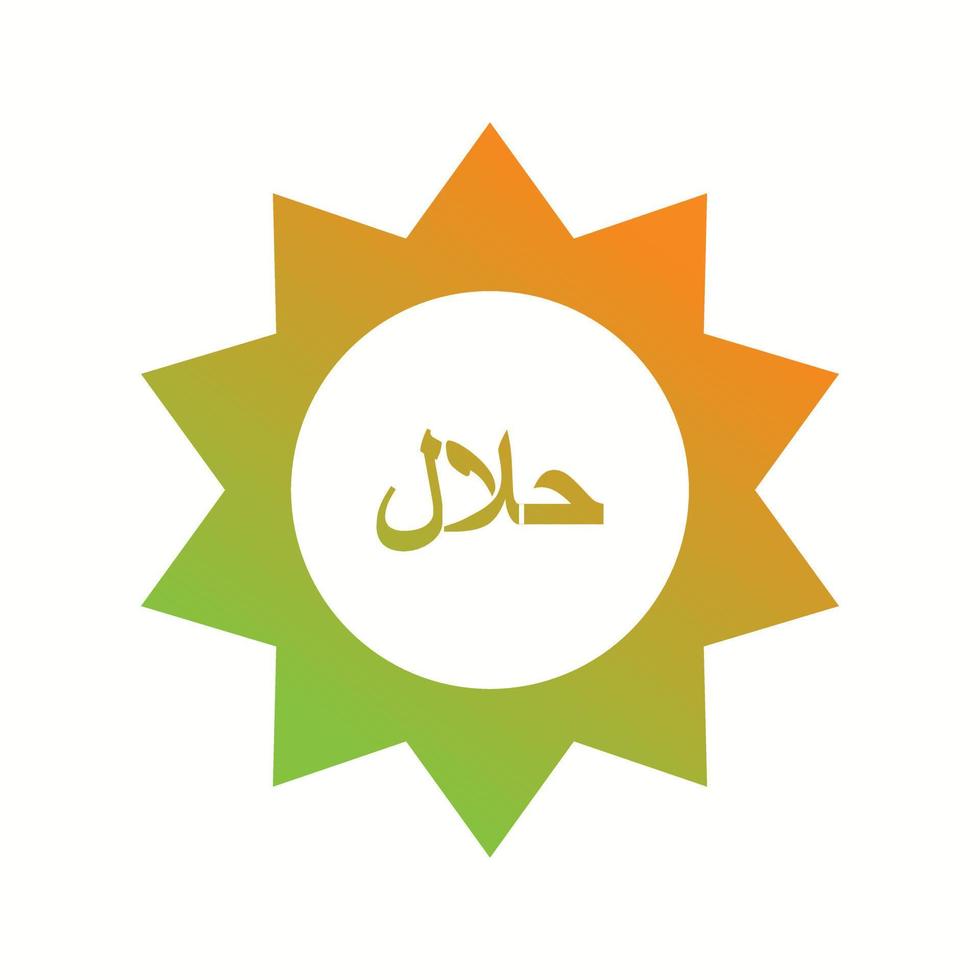 hermoso icono de vector de glifo de etiqueta halal