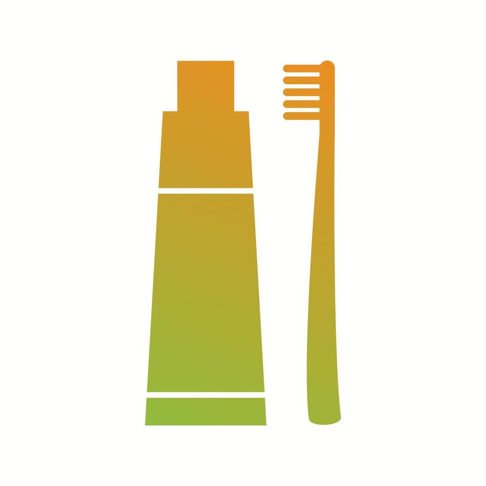 Beautiful Tooth paste And Brush Glyph Vector Icon