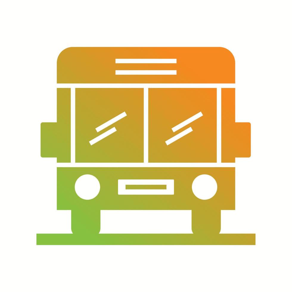 Beautiful School Bus Glyph Vector Icon