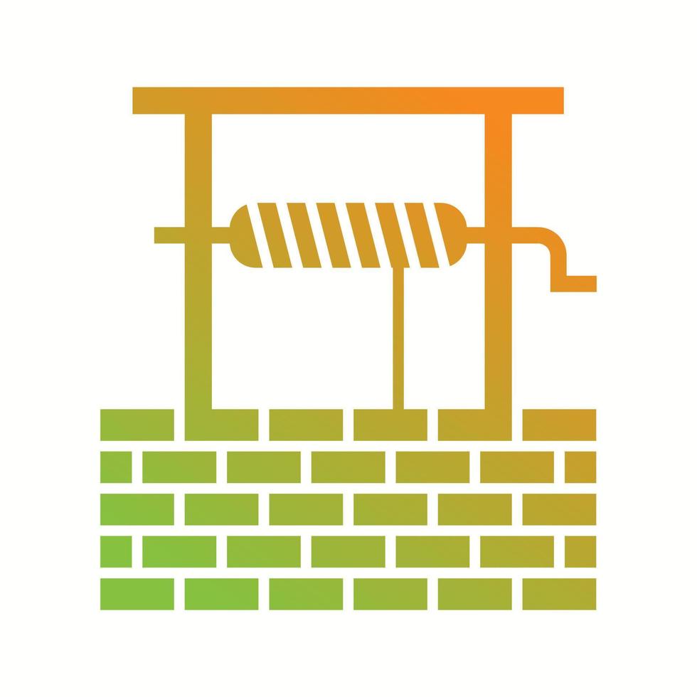 Beautiful Water Well Glyph Vector Icon