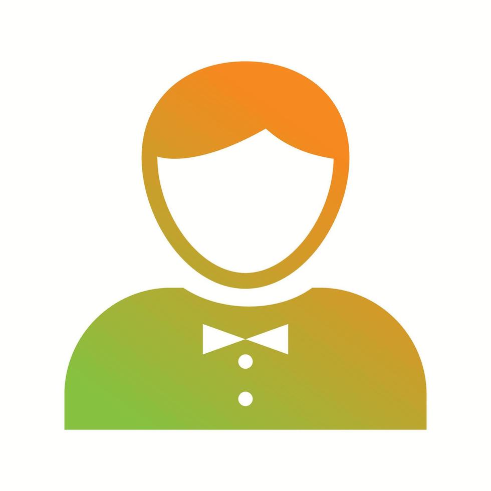Beautiful Waiter Glyph Vector Icon