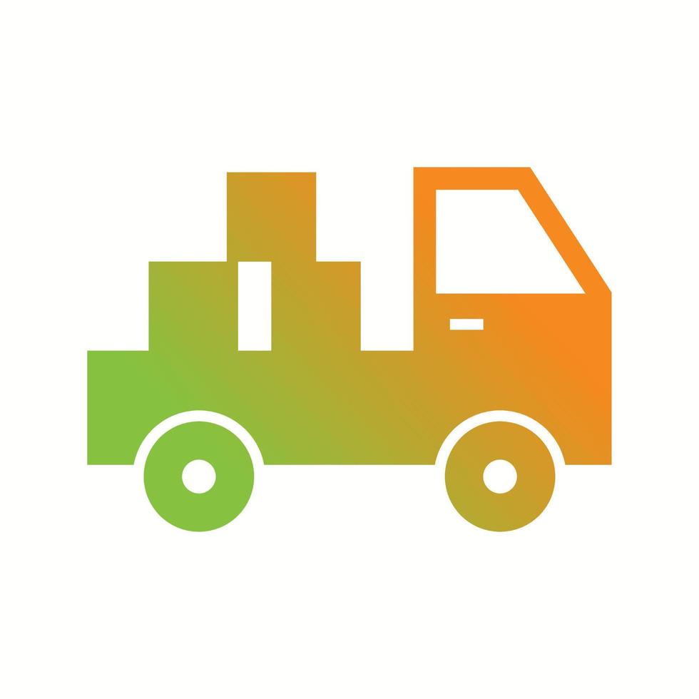 Beautiful Pickup Truck Glyph Vector Icon