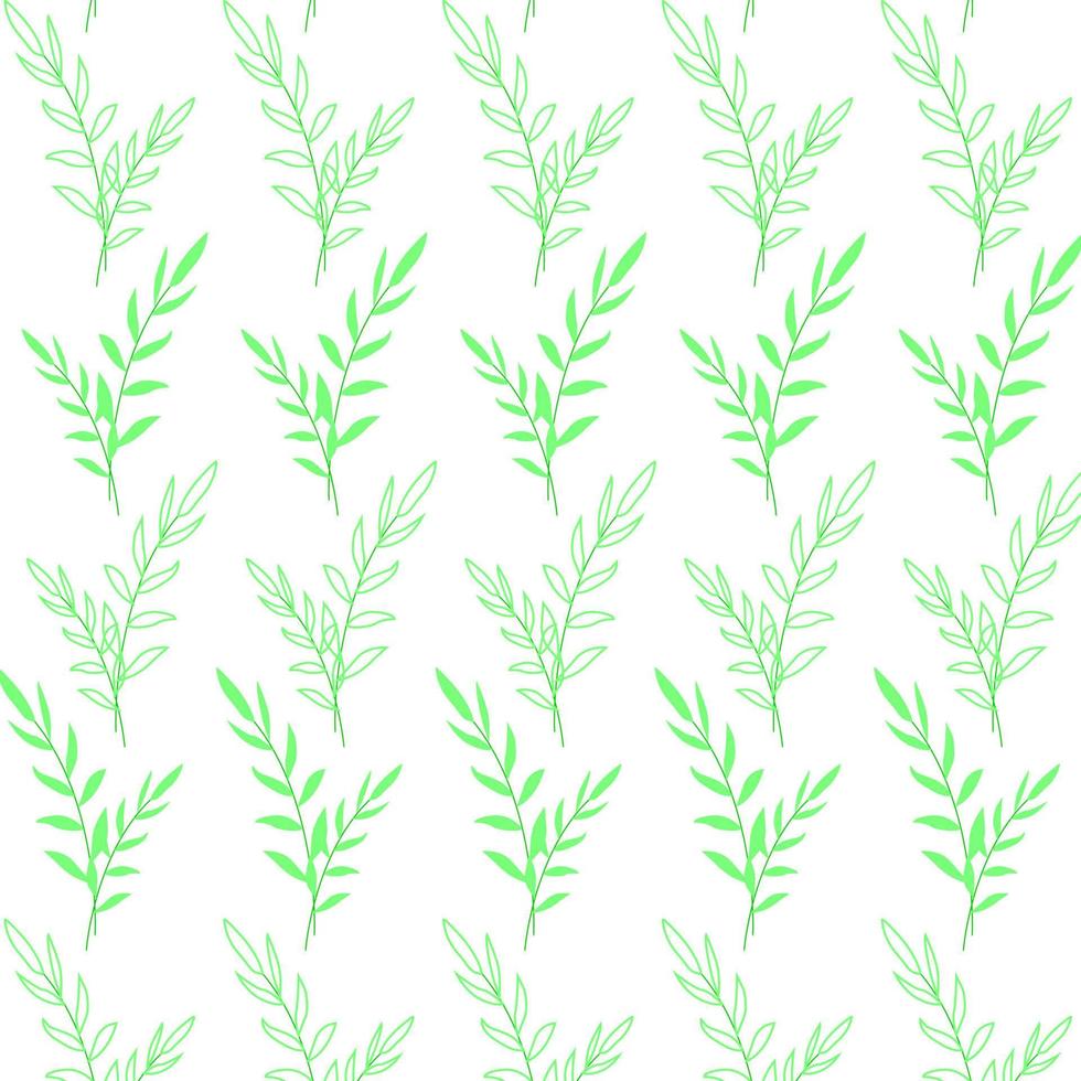 Pattern branches with green leaves. For fabrics, background , wall paper, wrapping, poster or banner. Vector illustration