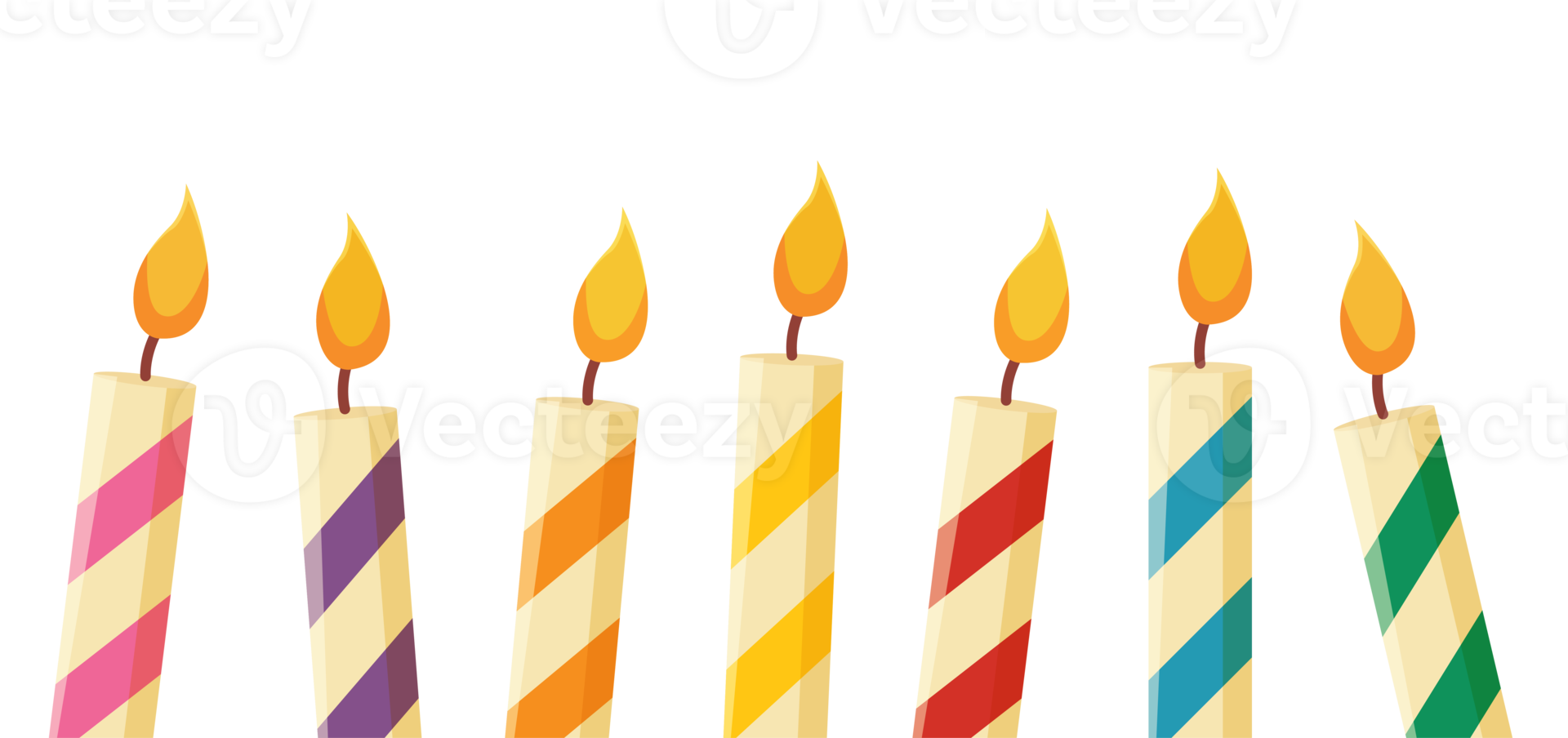 bunt Geburtstag Kerzen Illustration png