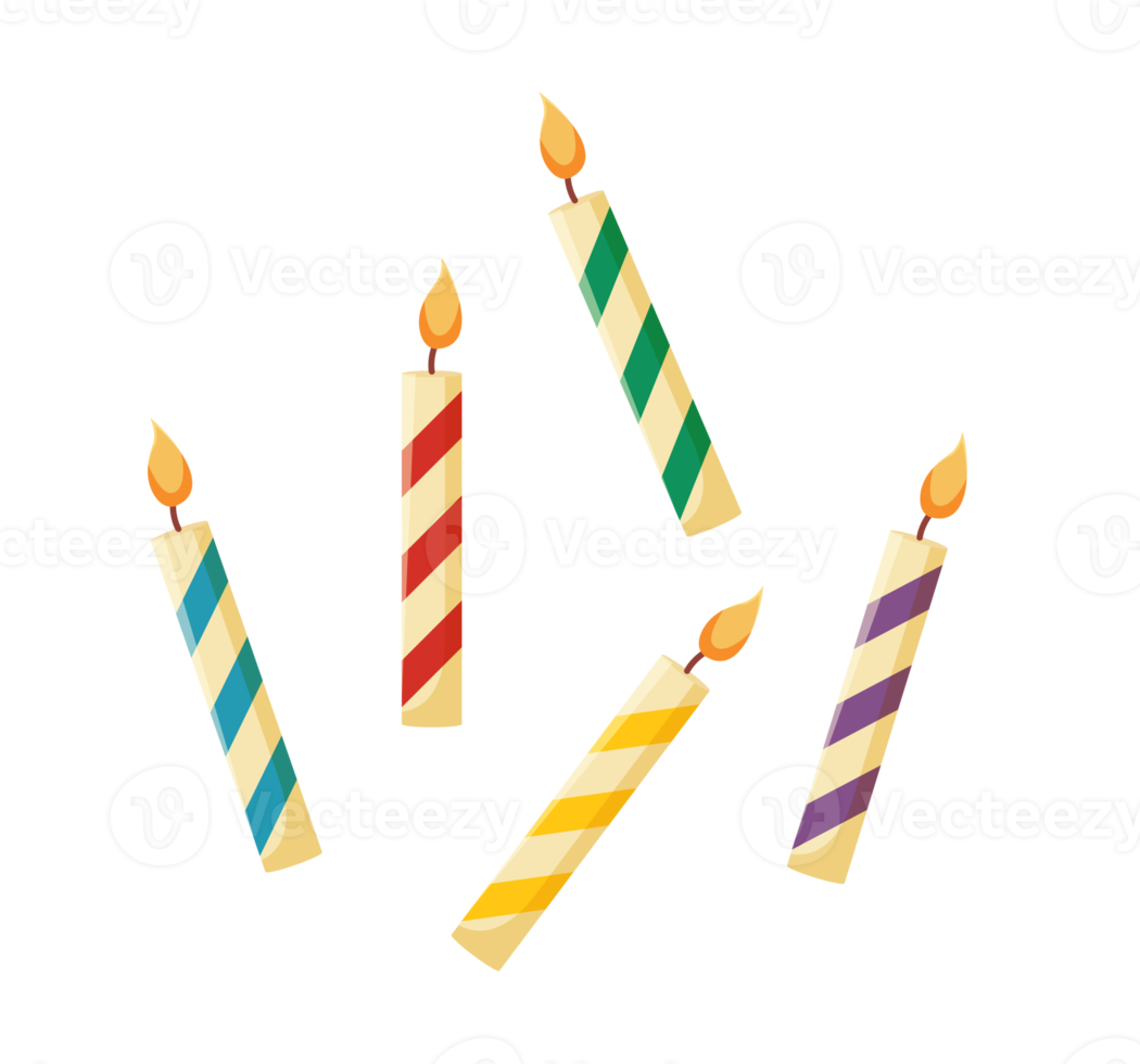 colorful birthday candles illustration 21559037 PNG