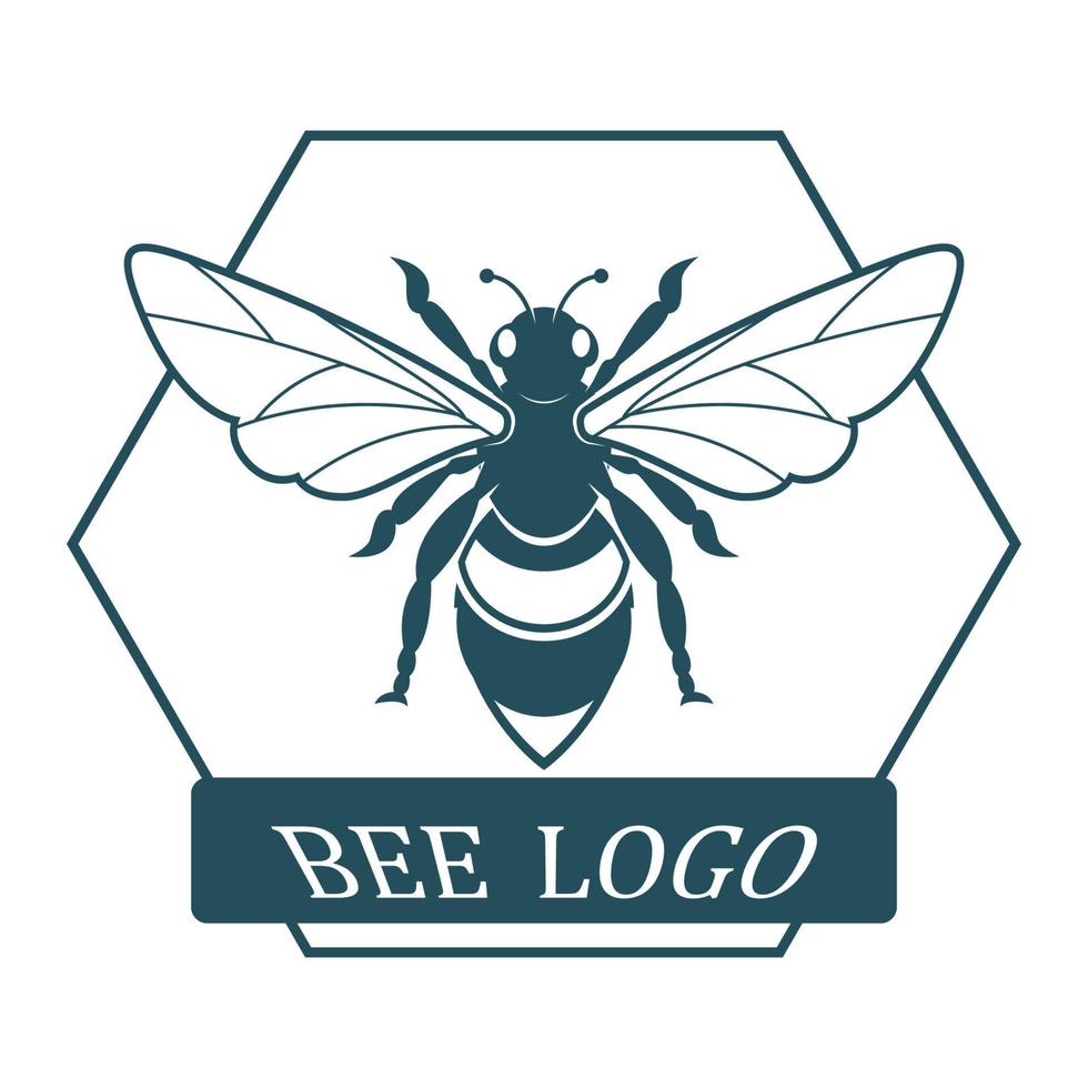 icono de diseño de ilustraciones de logotipo de abeja vector