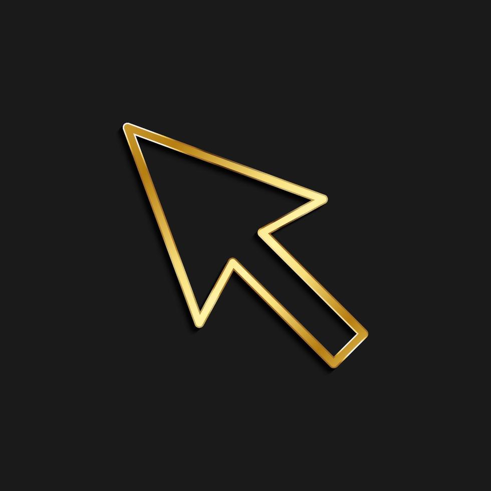 cursor gold icon. Vector illustration of golden dark background