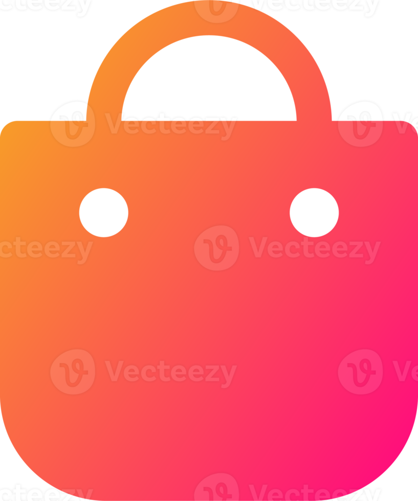 Shoping bag icon in gradient colors. Shop bag sign for web or commerce apps interface. png