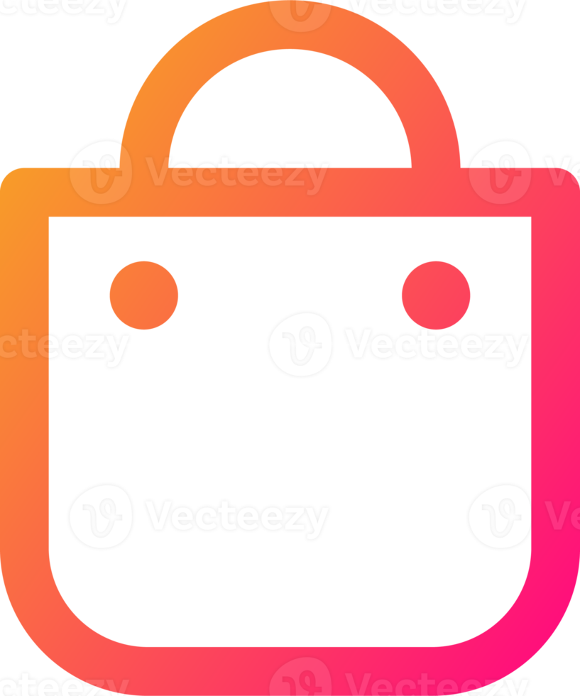 Shoping bag icon in gradient colors. Shop bag sign for web or commerce apps interface. png