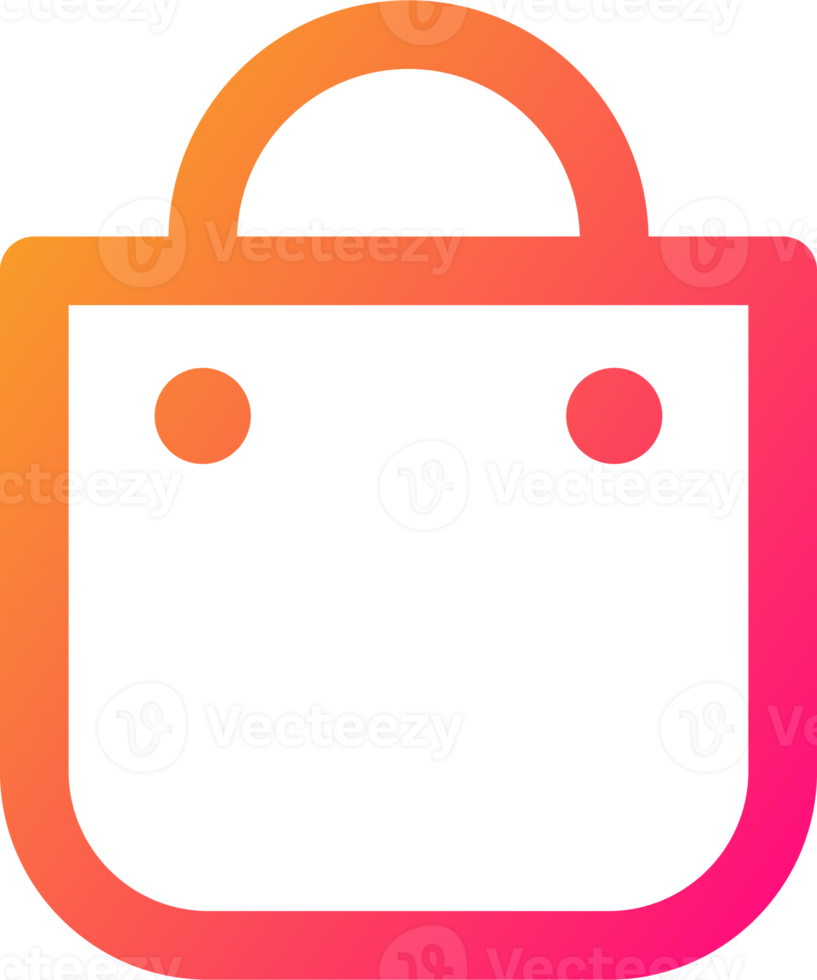 compras saco ícone dentro gradiente cores. fazer compras saco placa para rede ou comércio apps interface. png