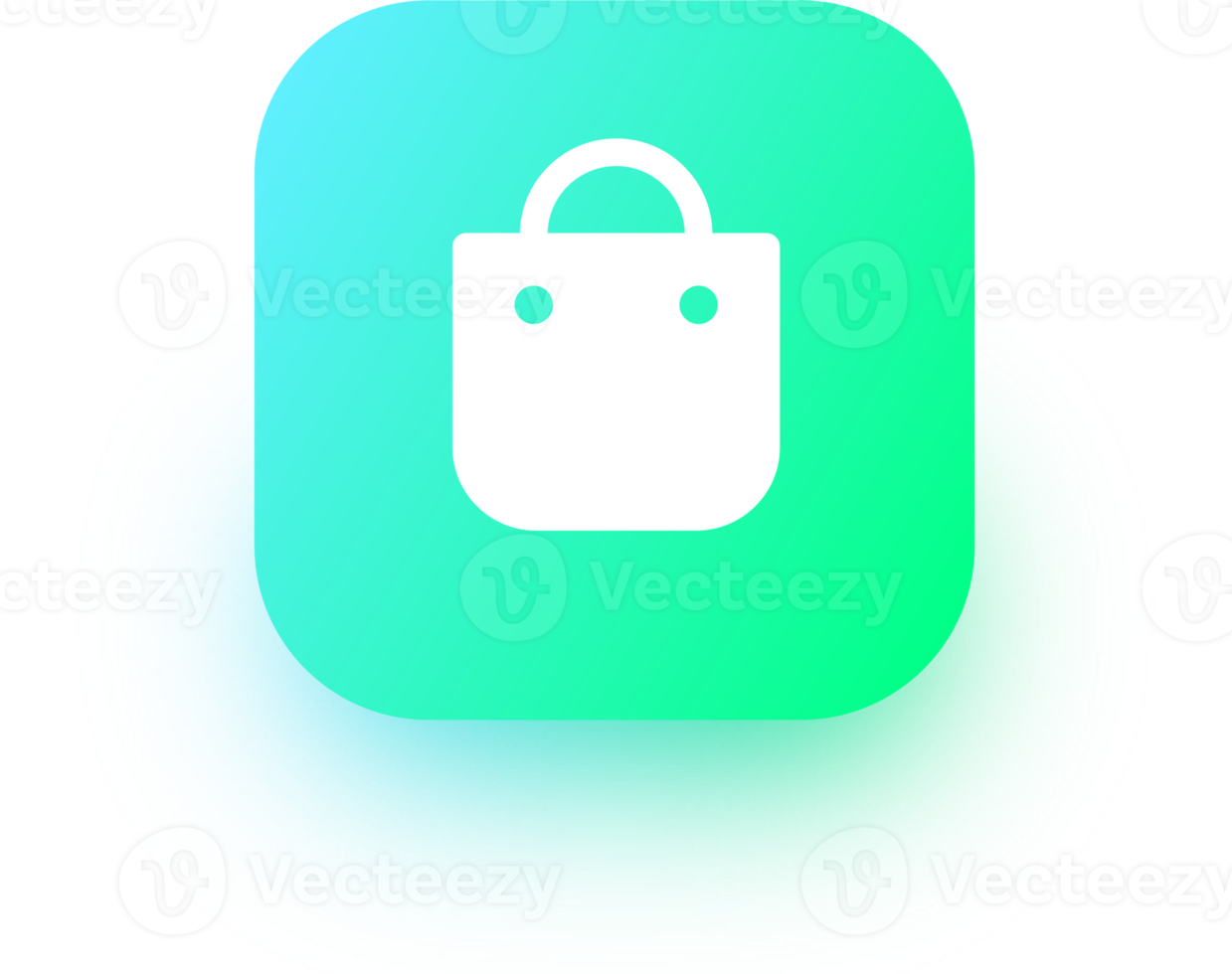 Shoping bag icon in square gradient colors. Shop bag sign for web or commerce apps interface. png
