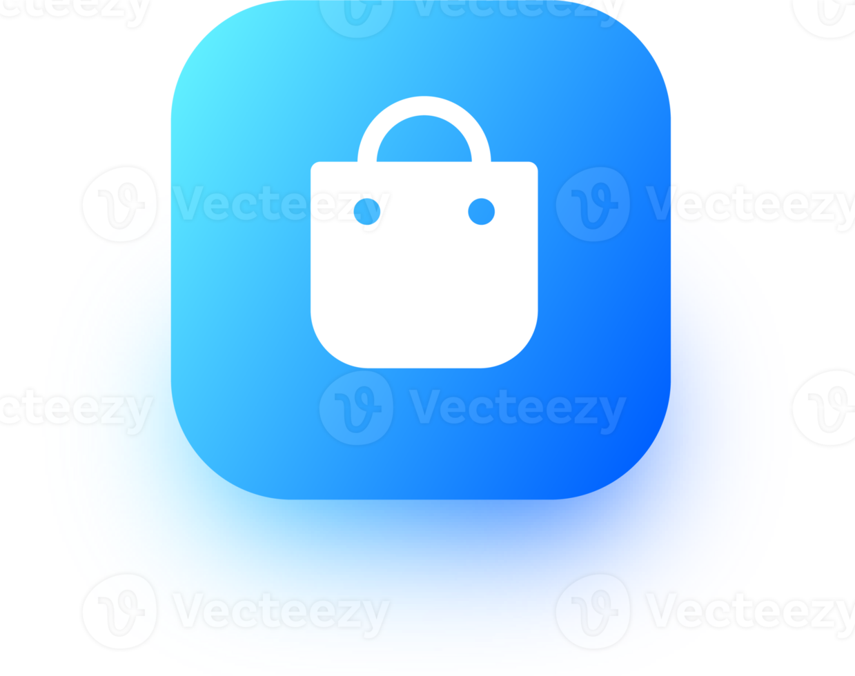 Shoping bag icon in square gradient colors. Shop bag sign for web or commerce apps interface. png