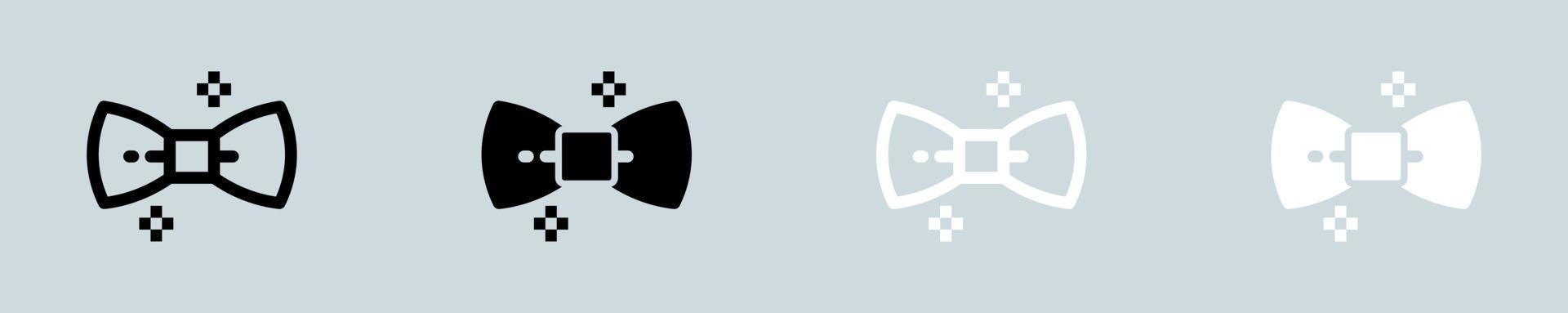 Bowties icon set in black and white. Bow tie signs vector illustration.
