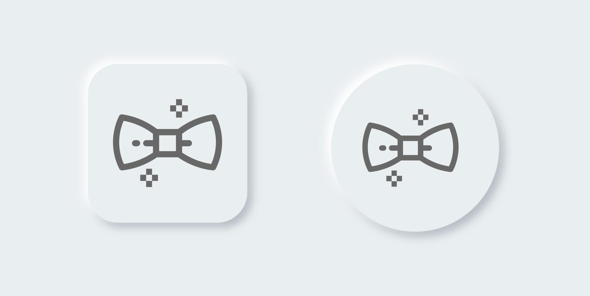 Bowties line icon in neomorphic design style. Bow tie signs vector illustration.