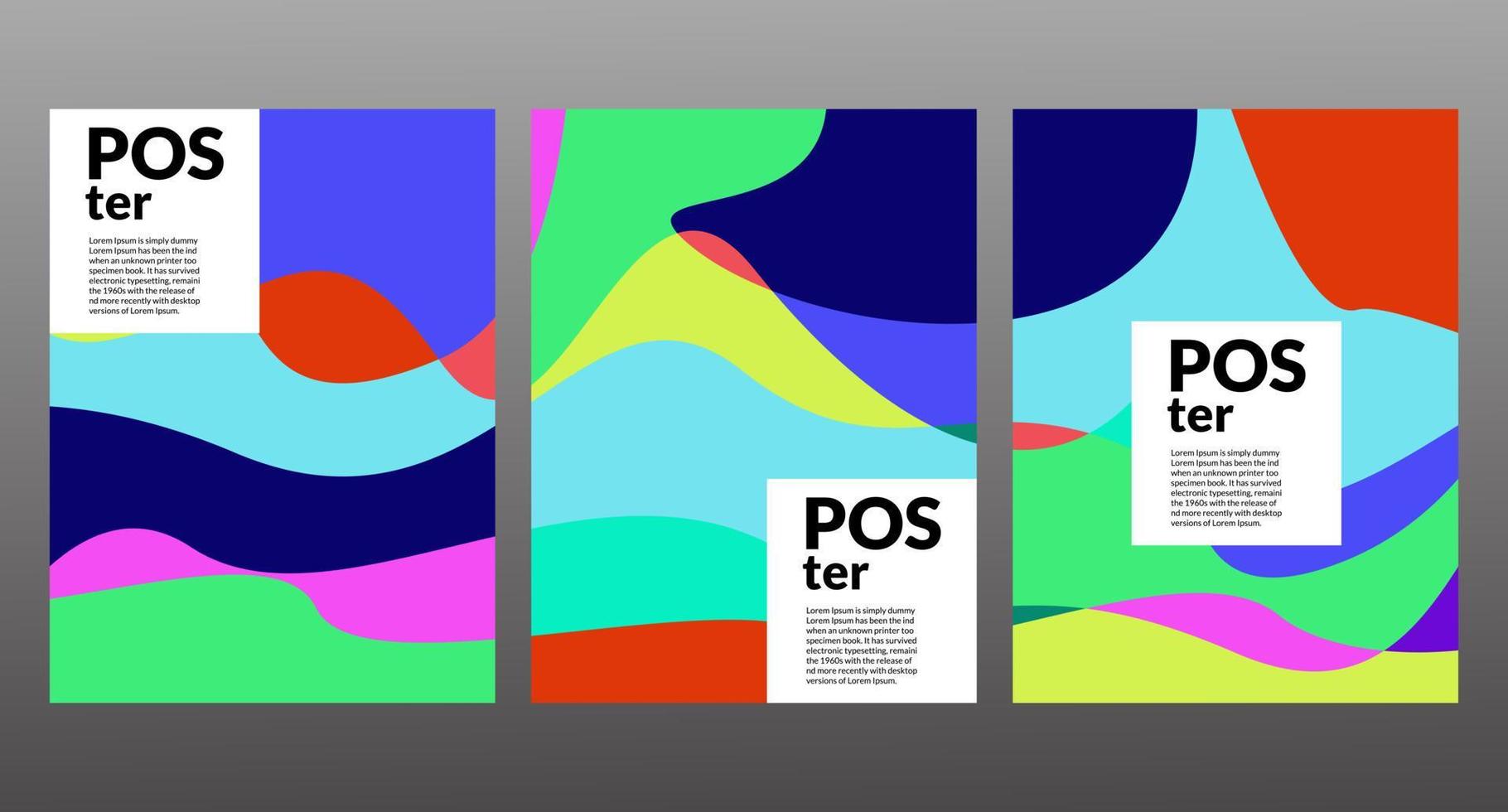 Vector colorful abstract fluid poster and banner template