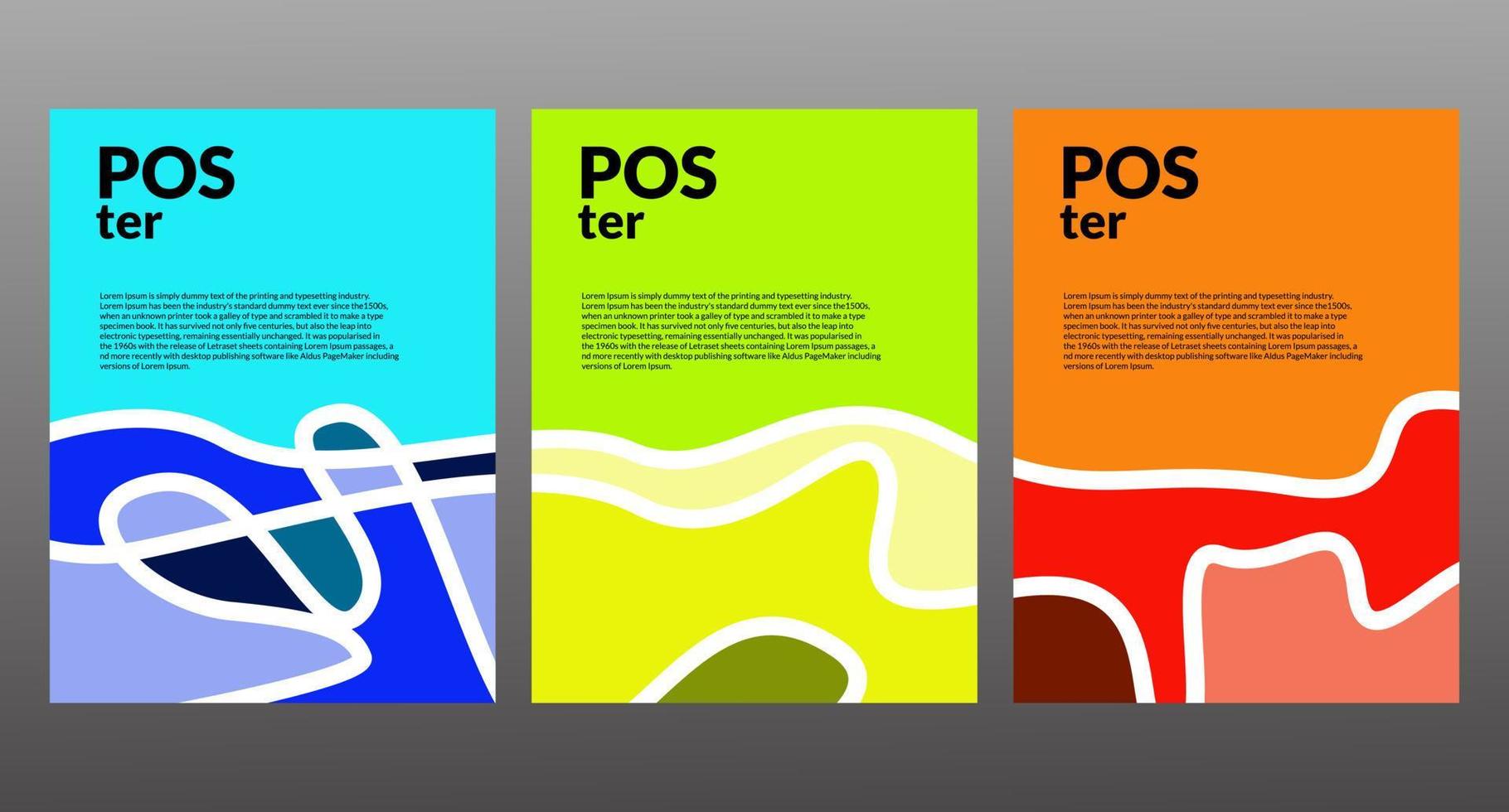 Vector colorful abstract fluid poster and banner template