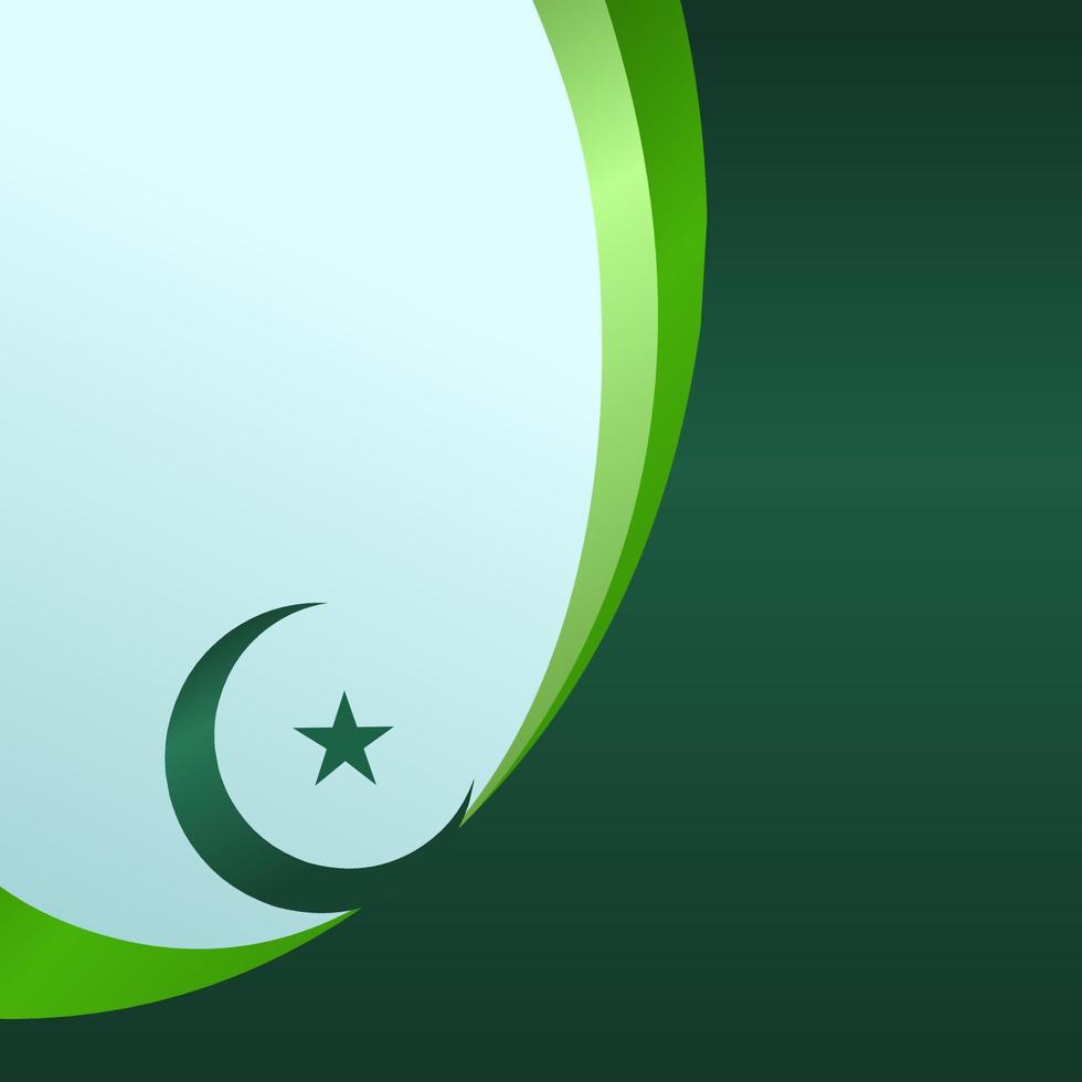 islamic green blank template background for islamic event with crescent moon and star vector