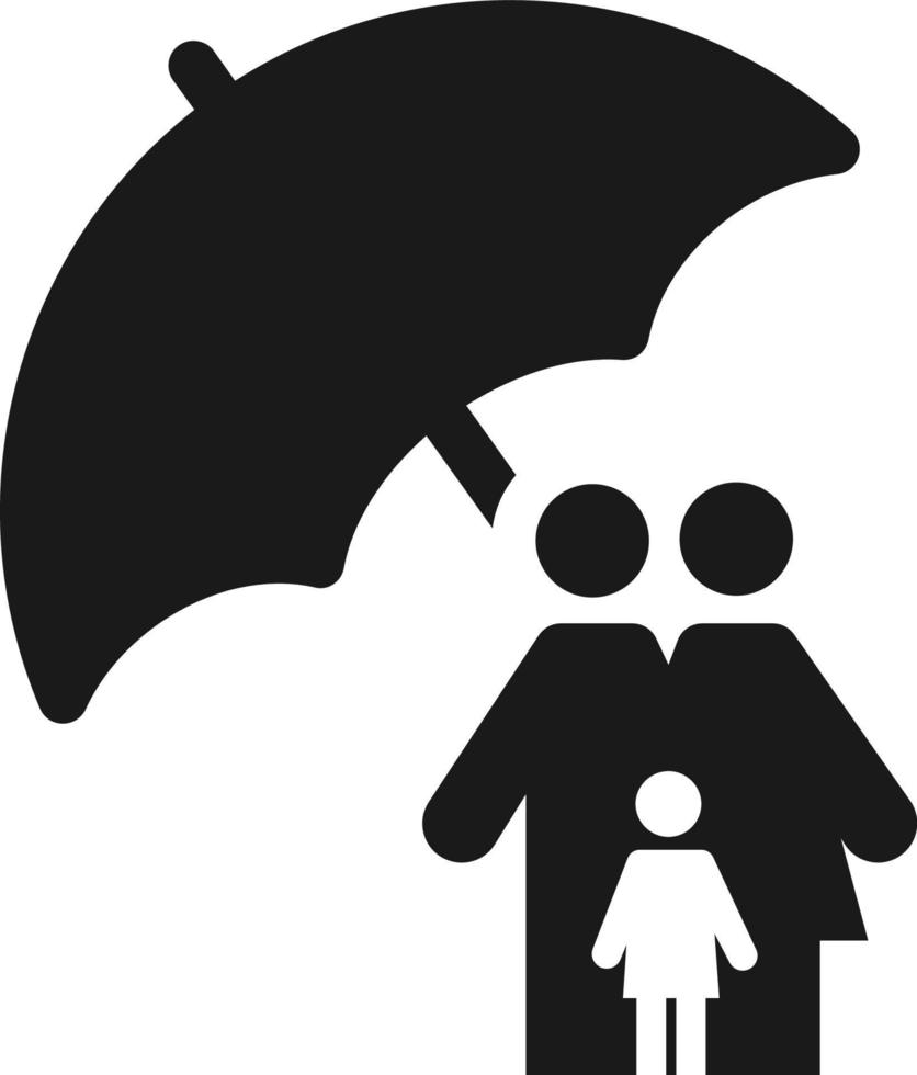 Care, family, insurance, umbrella icon - Vector. Insurance concept vector illustration