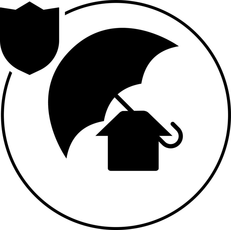 Home, insurance, protect icon illustration isolated vector sign symbol - insurance icon vector black - Vector on white background