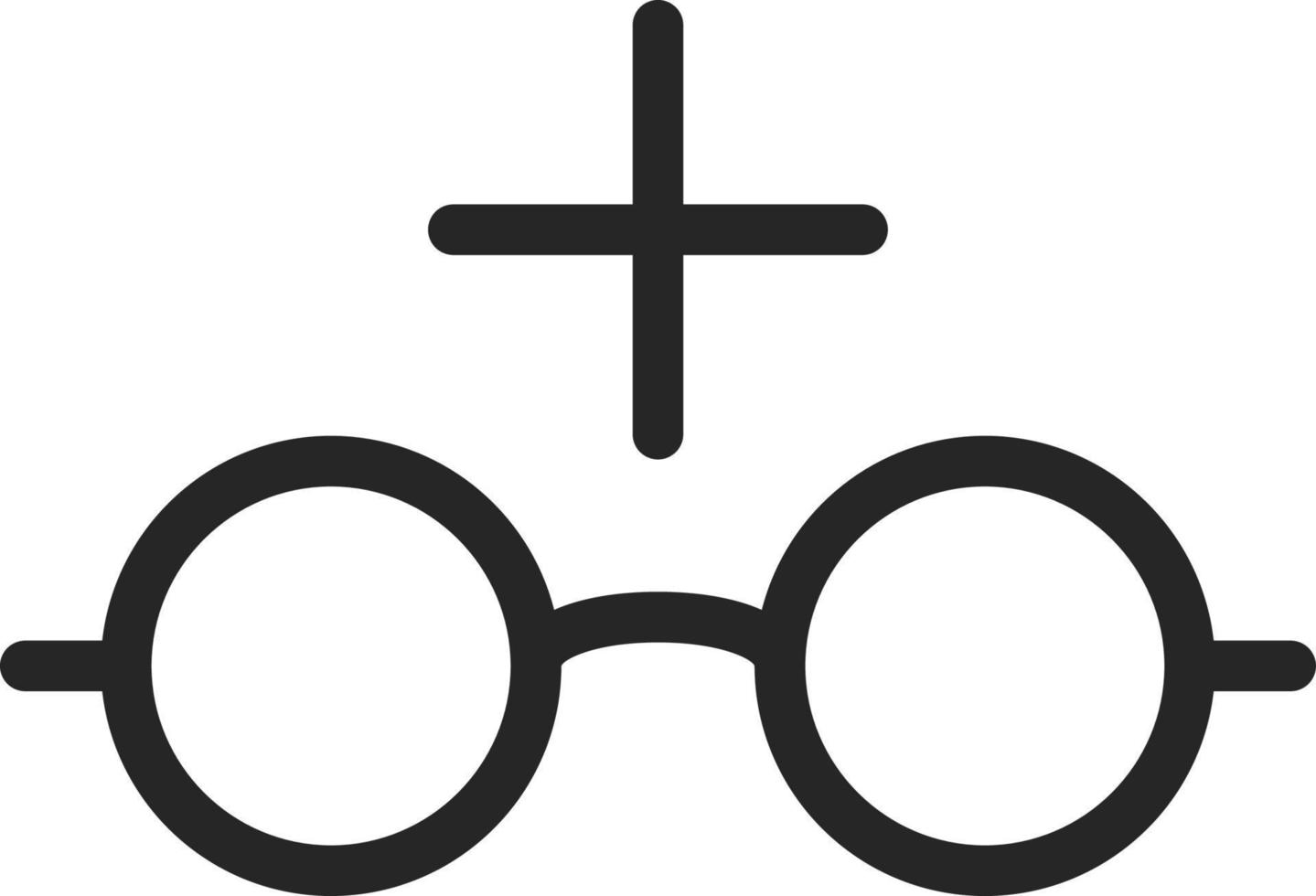 Glasses, mark, read vector icon. Multimedia minimalist outline vector icon. on white background