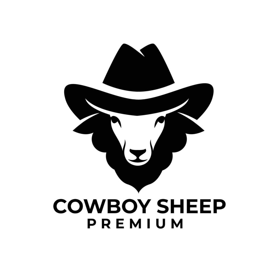 Black Sheep cowboy logo icon design illustration vector