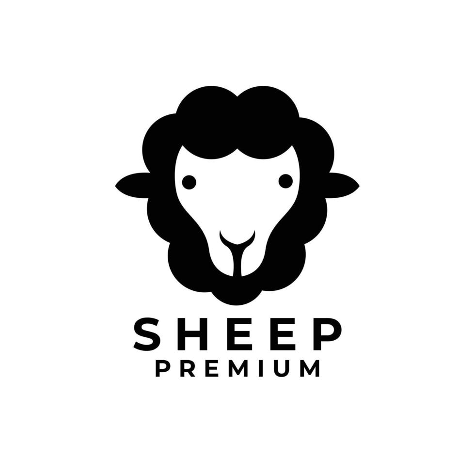 negro oveja logo icono diseño ilustración vector