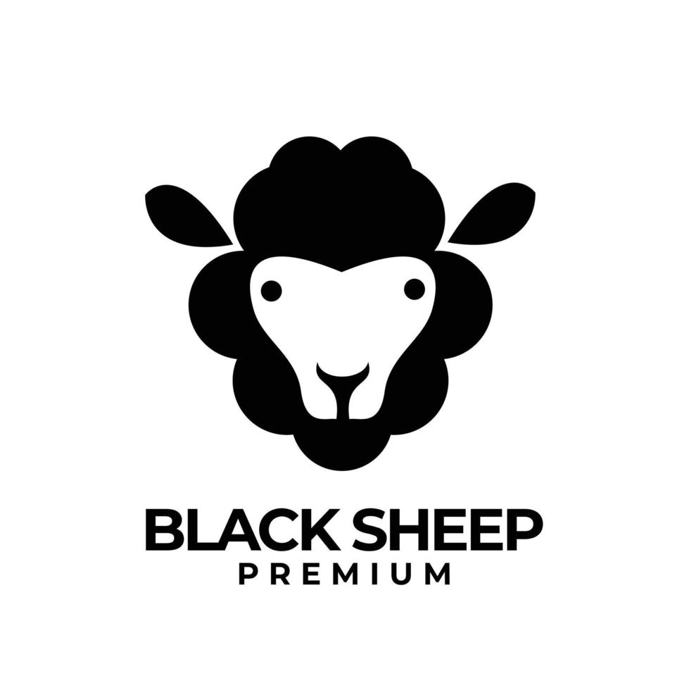 negro oveja logo icono diseño ilustración vector