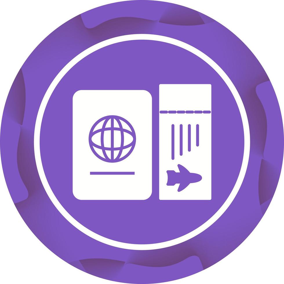 Ticket and Passport Vector Icon