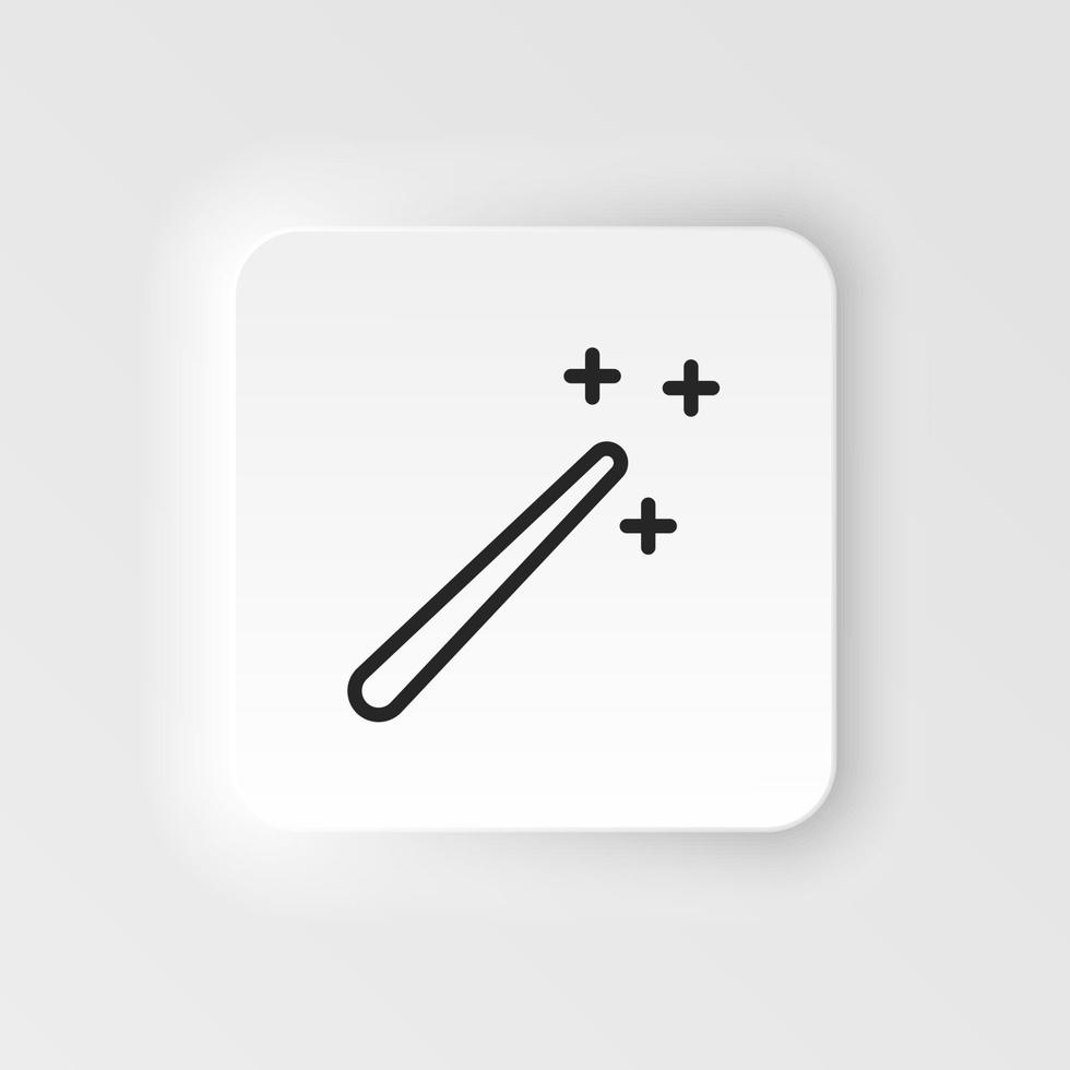 Magic, stick, wizard vector icon. Element of design tool for mobile concept and web apps vector. Thin neumorphic style vector icon for website design on neumorphism white background