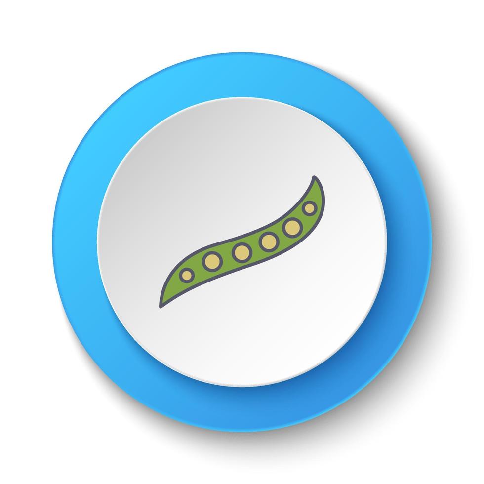 Round button for web icon, vegetable. Button banner round, badge interface for application illustration on white background vector