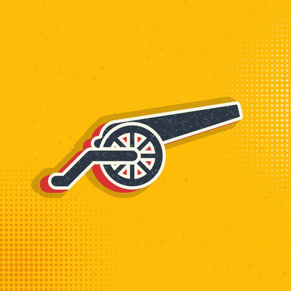 Cannon, war, weapon pop art style vector icon vector image. Can also be used for objects. Suitable for use on web apps, mobile apps and print media.