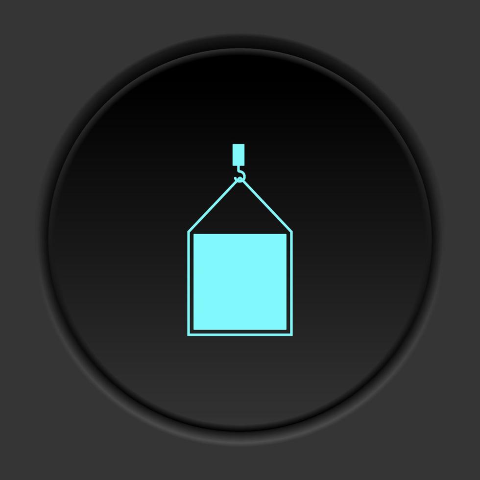 Dark button flat icons on round backgrounds. Building construction insurance dark circle vector icon on darken background