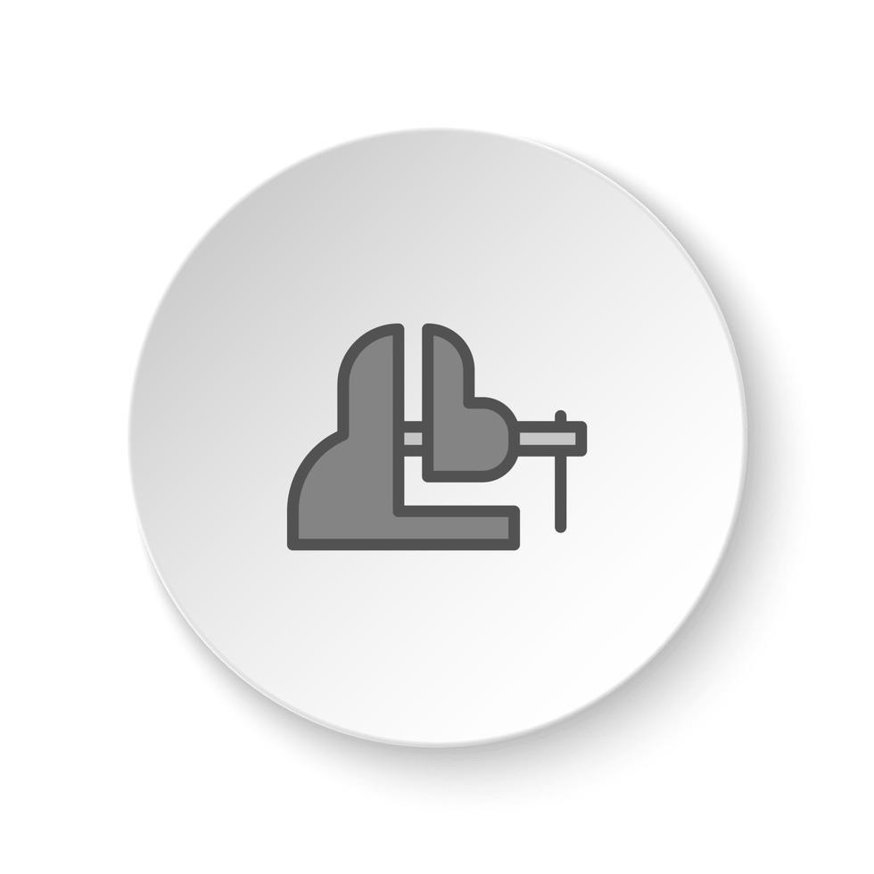 Round button for web icon, repair, vise. Button banner round, badge interface for application illustration on white background vector
