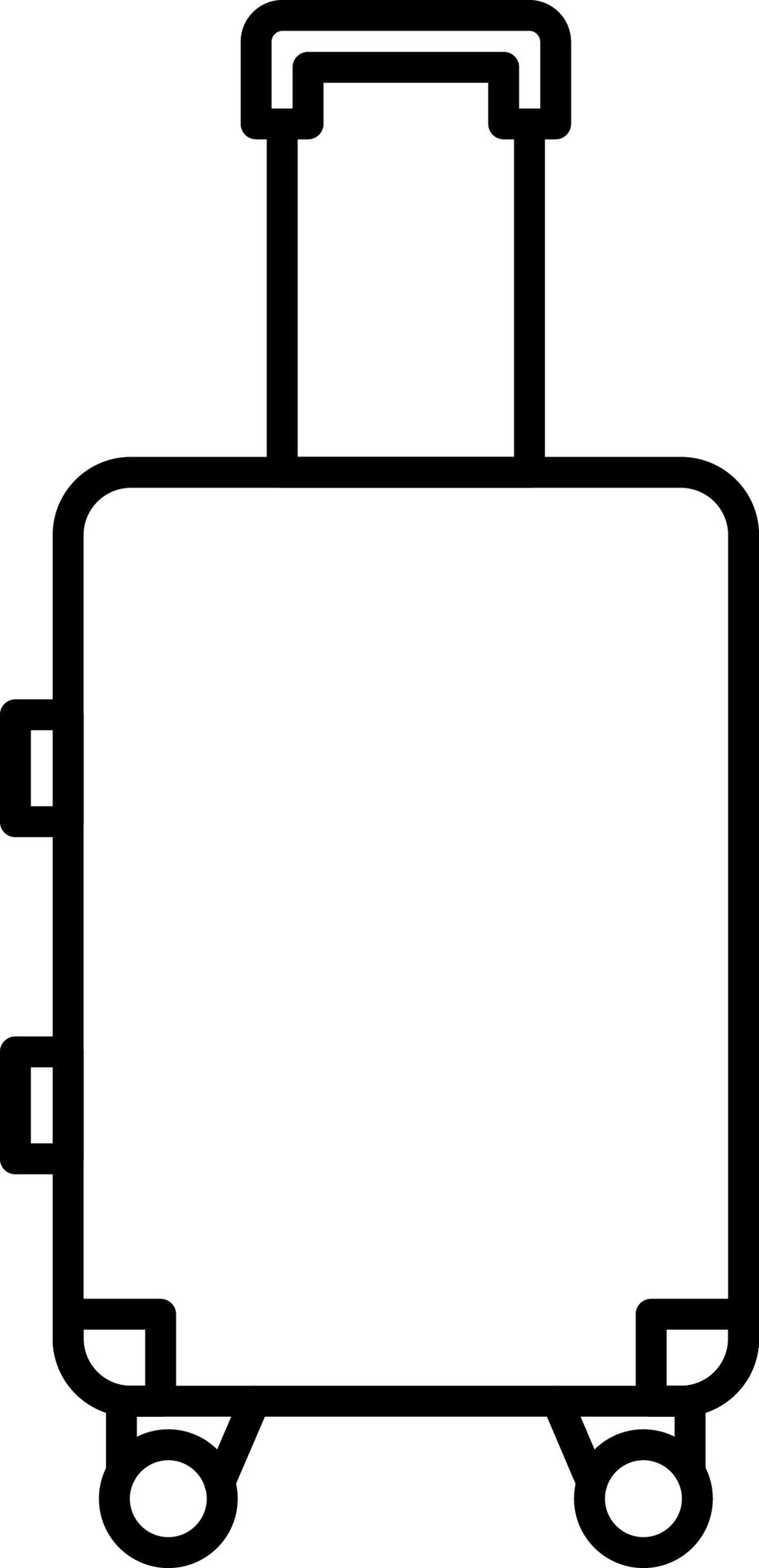 Baggage, luggage, suitcase vector icon on transparent background