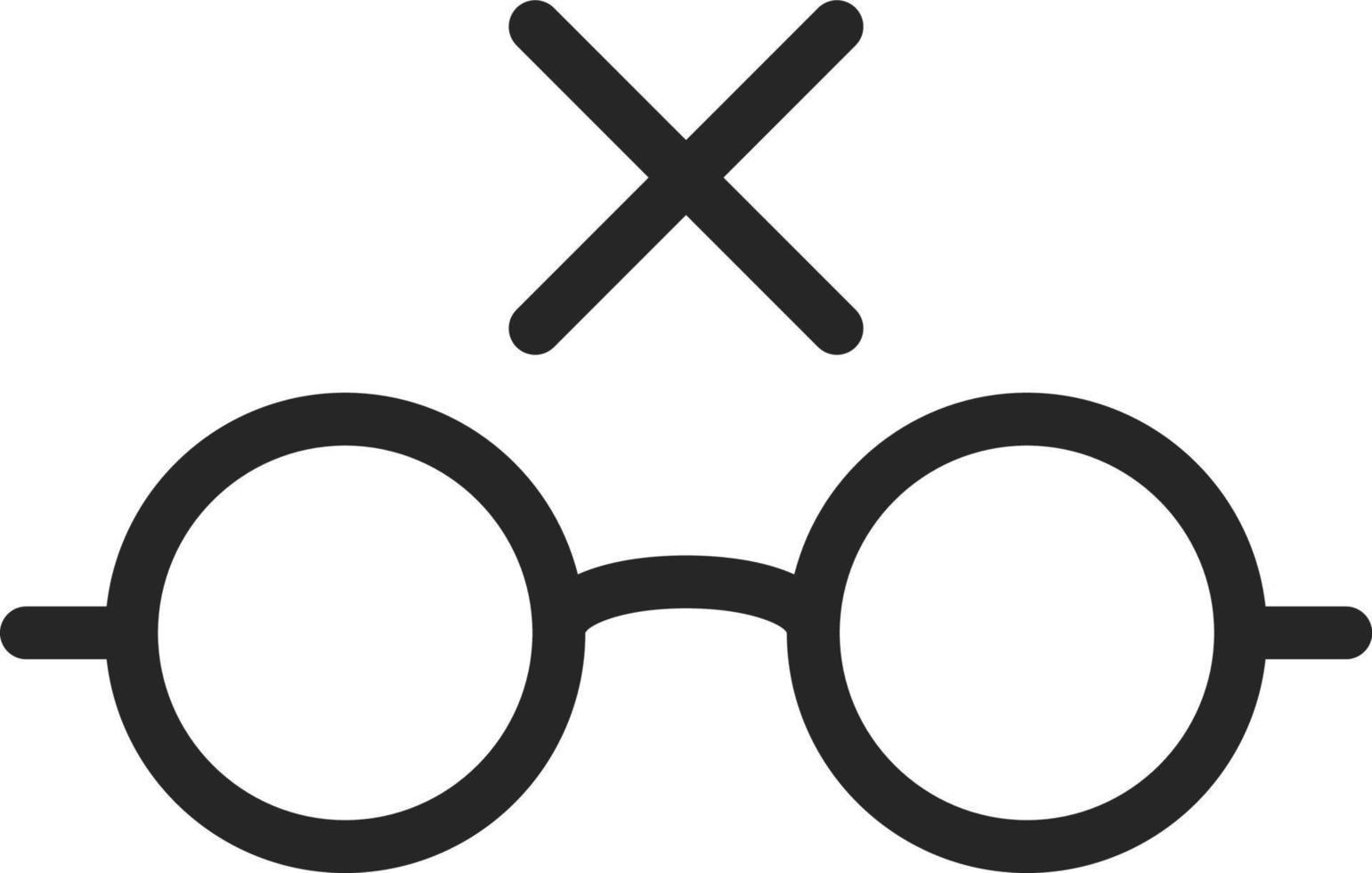 Glasses, mark, unread vector icon. Multimedia minimalist outline vector icon. on white background