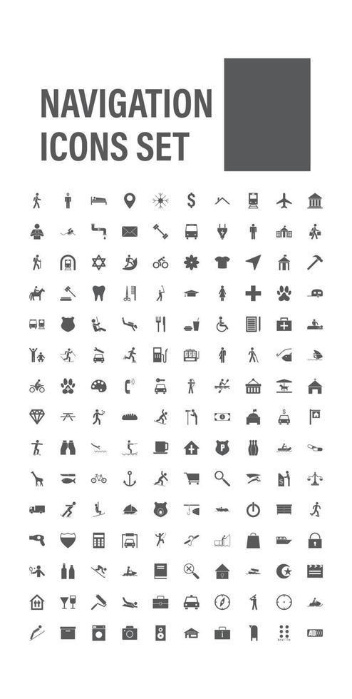 Navigation icons set. Navigation 150 vector icon set. Set of Navigation icons