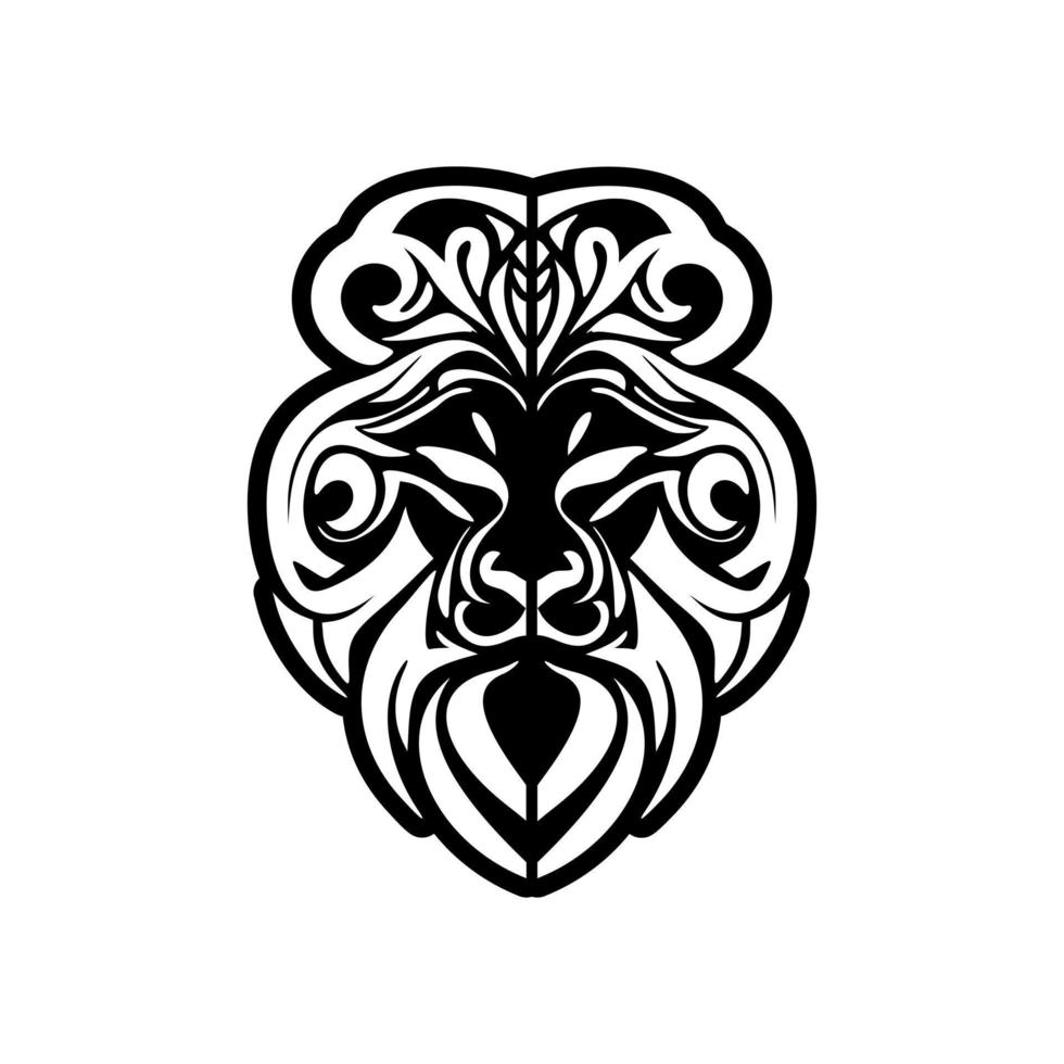 Vector illustration of black and white lion logo.