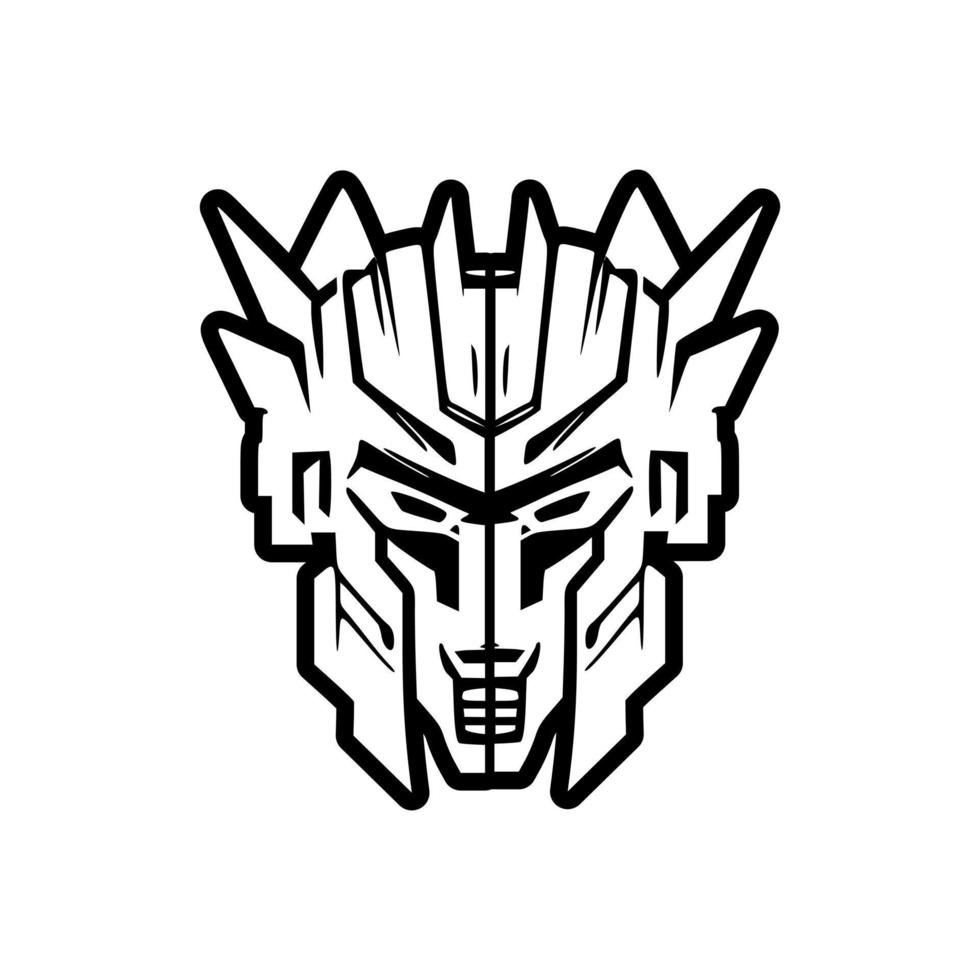 Robot logo featuring black and white vector art.