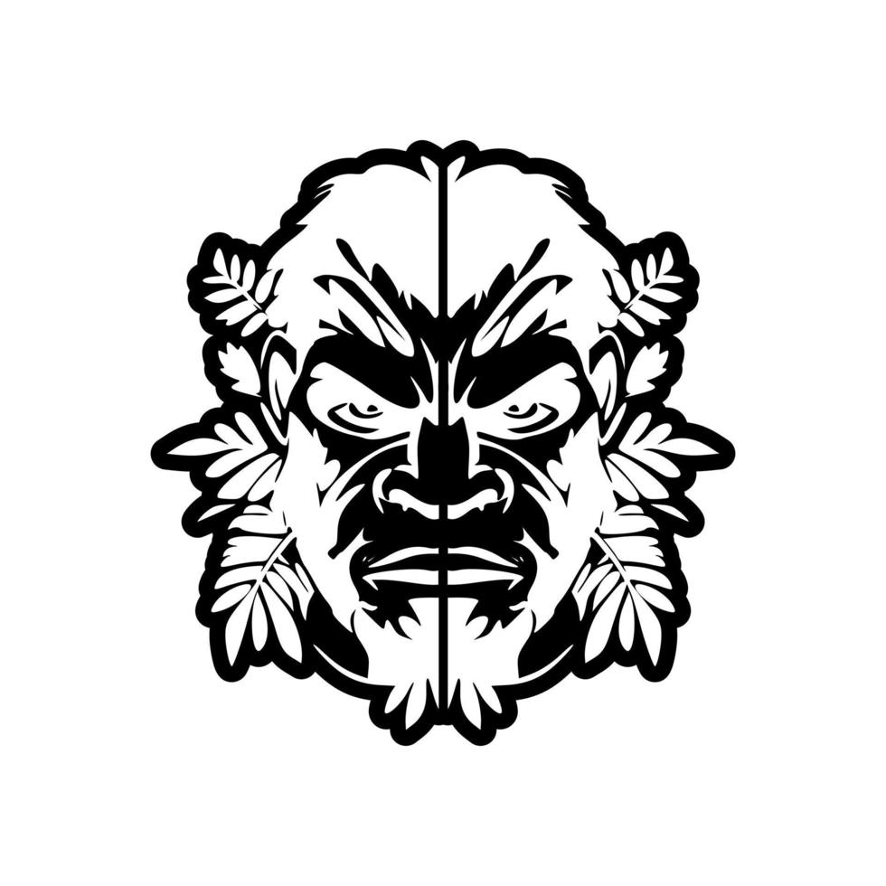 Monochrome vector logo of a monkey
