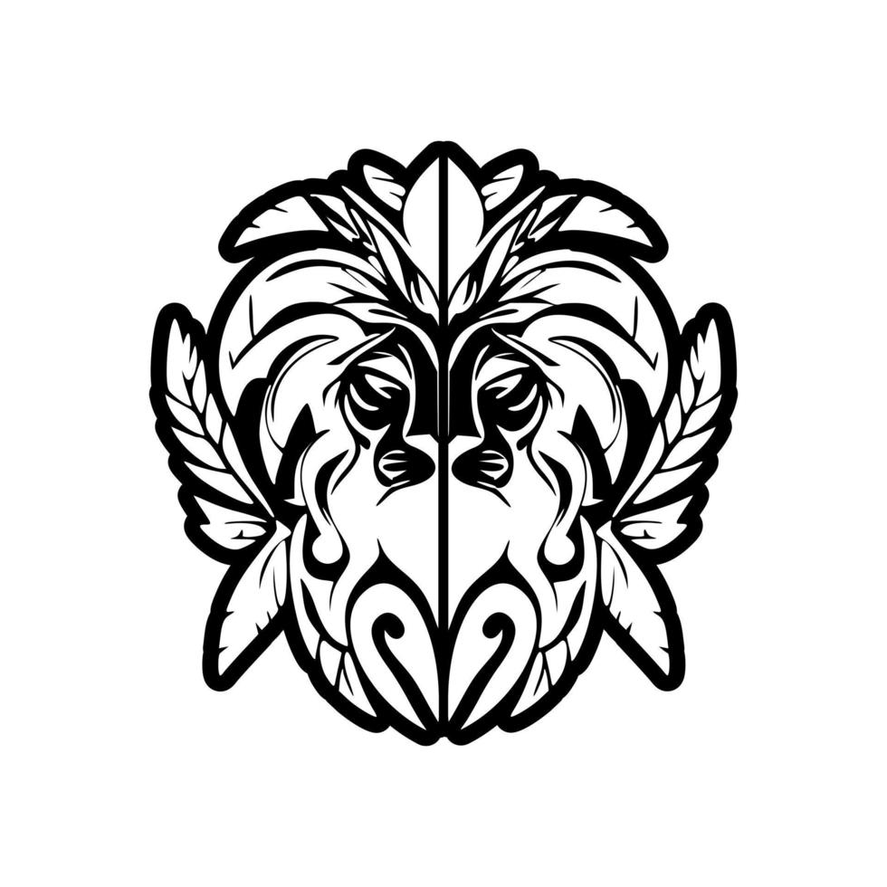 vector león con un negro y blanco logo